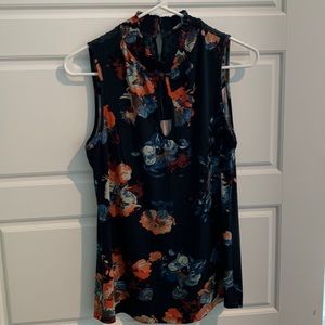 Keyhole floral blouse